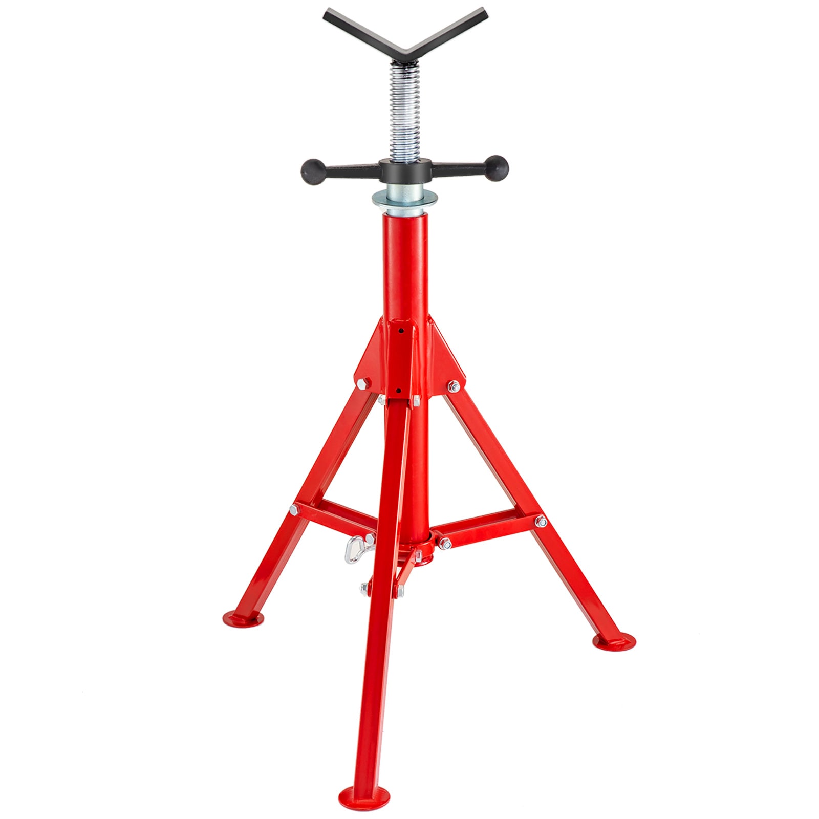 V Head Pipe Stand Adjustable Height Heavy Duty Steel Jack Stand_voghion.com